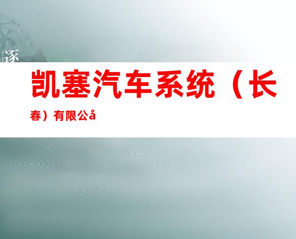 凯塞汽车系统（长春）有限公司