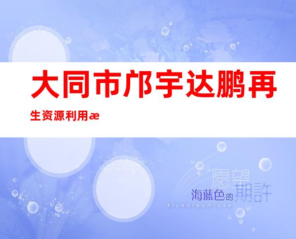 大同市邝宇达鹏再生资源利用有限公司