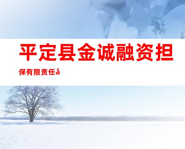 平定县金诚融资担保有限责任公司