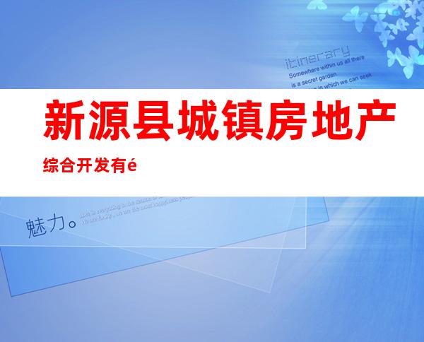 新源县城镇房地产综合开发有限责任公司