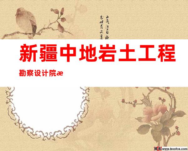 新疆中地岩土工程勘察设计院有限责任公司
