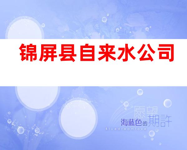 锦屏县自来水公司